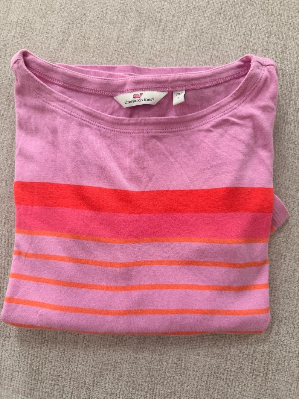 Vineyard Vines Shirt Womens Small pink stripe preppy Breton long sleeve classic - Picture 6 of 7